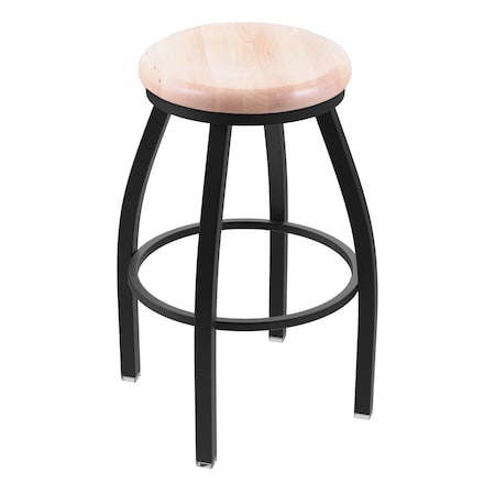 Holland Bar Stool Co 36" Swivel X-Tall Bar Stool, Black Wrinkle, Nat Maple Seat X802